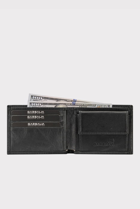 Zoozie Bags Chapel Crazy Black Cartera para Hombre de Piel Auténtica Negra